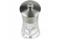 Moulin à sel sec manuel Peugeot Ouessant en inox et acrylique 14cm