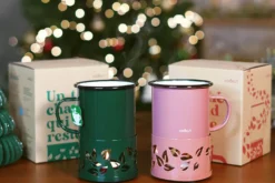 Mug à thé Cookut Sixtea chauffé à la bougie rose
