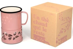 Mug à thé Cookut Sixtea chauffé à la bougie rose