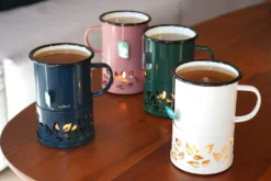 Mug à thé Cookut Sixtea chauffé à la bougie bleu