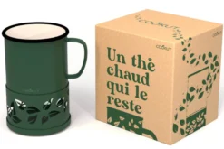 Mug à thé Cookut Sixtea chauffé à la bougie vert