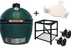 Pack Big Green Egg XLarge barbecue + convEGGtor + table modulaire + 4 roulettes