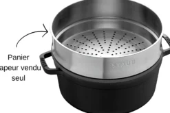 Panier vapeur Staub en acier inoxydable pour cocotte ronde