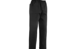 Pantalon de cuisine unisexe Egochef Bazzy noir stretch à poches