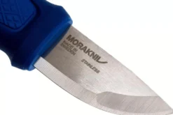 Petit couteau de poche Mora Eldris 12631 lame inox 5,9cm manche caoutchouc bleu avec allume-feu + étui
