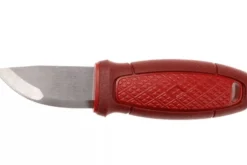 Petit couteau de poche Mora Eldris 12630 lame inox 5,9cm manche caoutchouc rouge avec allume-feu + étui