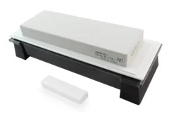 Pierre à aiguiser japonaise Suehiro Cerax céramique grains 320 sur socle