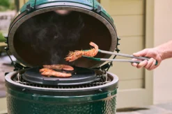 Pince à barbecue Big Green Egg en acier inoxydable et embouts en silicone 40cm