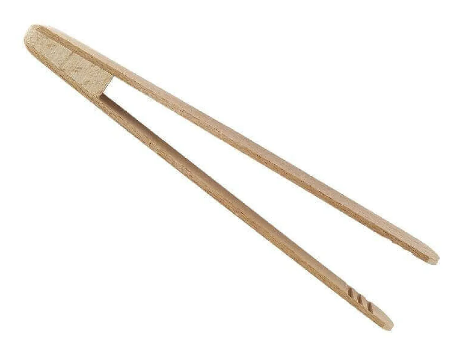 Pince à toasts ergonomique en hêtre 18cm nervurée