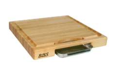 Planche Boos Blocks Prep Masters bois d'érable + plateau acier 38 x 36 x 6cm