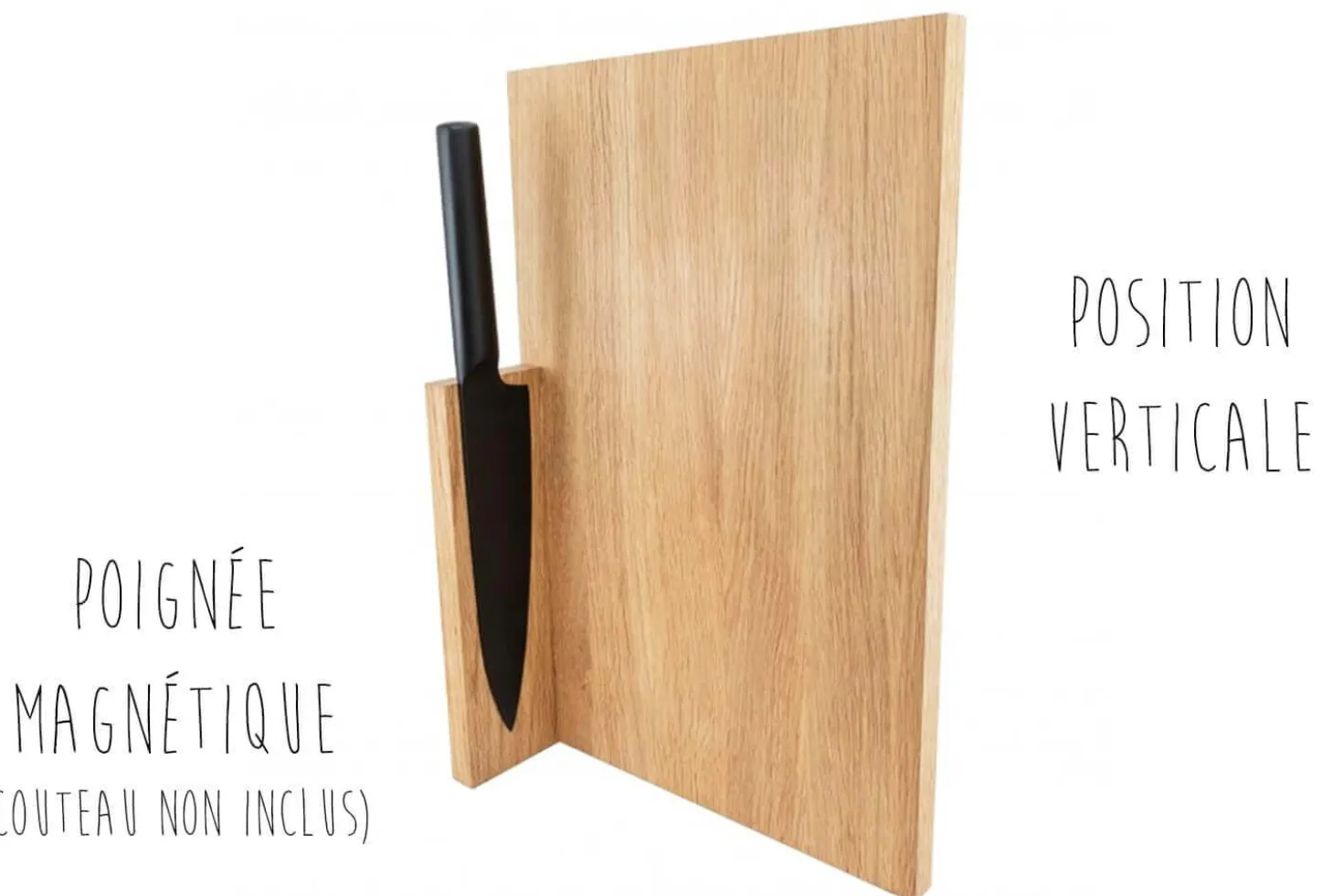 Planche à découper artisanale en bois de chêne Clap Design multifonction 32x20x2cm