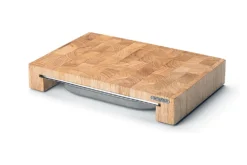 Planche à découper Continenta en bois 39x27x6cm + bac inox