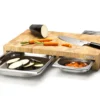 Planche à découper Continenta en bois 50x32,5x8,5cm + 3 bacs inox