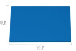 Planche à découper polyéthylène bleue HD500 avec pieds 50x30cm