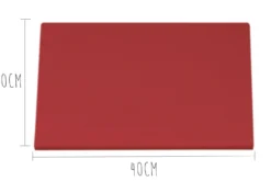Planche à découper polyéthylène rouge HD500 avec pieds 40x30cm