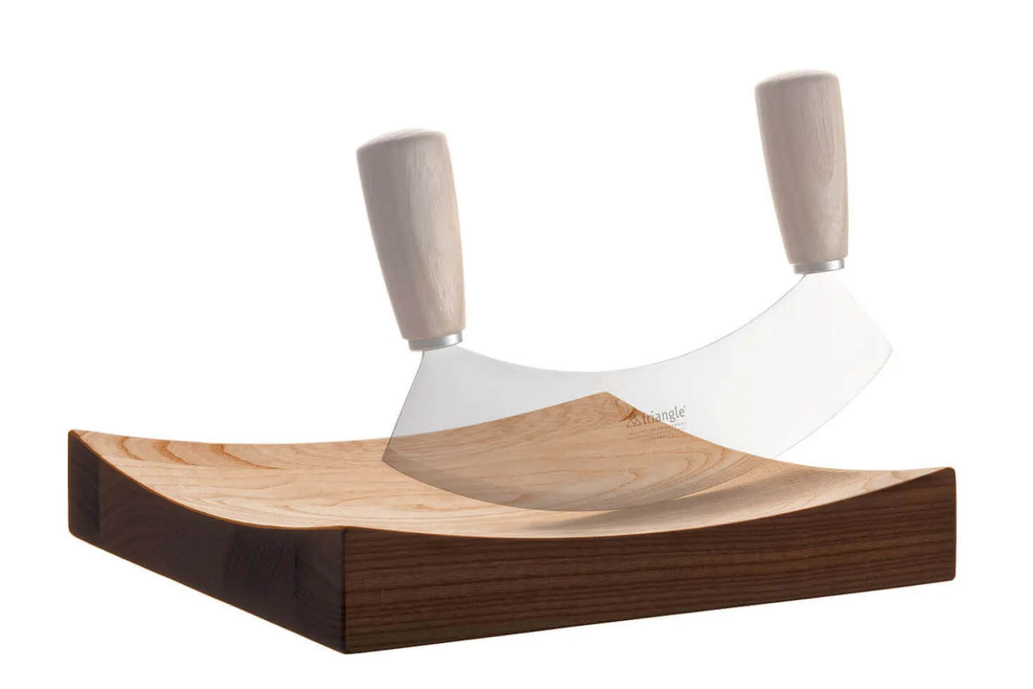 Planche à découper pour hachoir Triangle en frêne 23x23x4cm