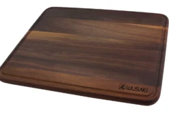 Planche à découper Wusaki en bois de noyer avec rigole - 40 x 30 x 1,9 cm