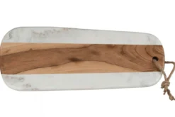 Planche de service Artesà en marbre blanc et bois d'acacia 46x20cm