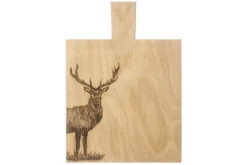 Planche de service en chêne Selbrae House 35x25x2cm avec poignée - Motif cerf