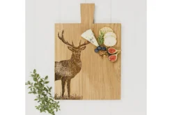 Planche de service en chêne Selbrae House 35x25x2cm avec poignée - Motif cerf