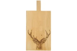 Planche de service en chêne Selbrae House 50x25x2cm avec poignée - Motif cerf