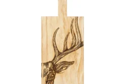 Planche de service en chêne Selbrae House 50x25x2cm avec poignée - Motif cerf