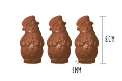 Plaque de 3 moules à chocolat - Bonhomme de neige 8cm