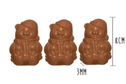 Plaque de 3 moules à chocolat - Ourson Noel 8cm