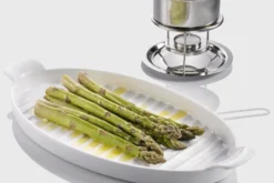 Plat à asperges Westmark en porcelaine blanc 40 x 20cm
