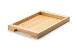 Plateau de service avec poignées Continenta en bois d'hévéa 59x40x4,3cm
