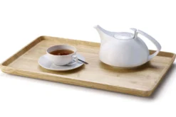 Plateau de service rectangulaire Continenta en bois d'hévéa 53x32x3cm