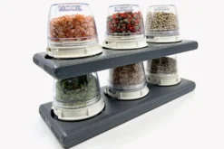 Plateau rectangulaire empilable Finamill pour 3 capsules de broyage
