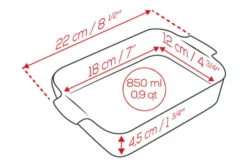 Plat four individuel rectangle Peugeot Appolia en céramique écru 22x12x4,5cm