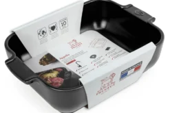 Plat four rectangle Peugeot Appolia en céramique noire satinée