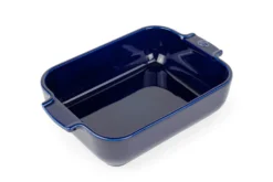Plat four rectangle Peugeot Appolia en céramique bleu
