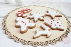 Plat à gâteau rond bord dentelle Scrapcooking en bois 29cm