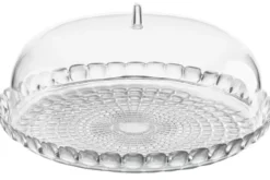 Plat à gâteau transparent Guzzini Tiffany en acrylique Ø36cm avec cloche