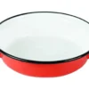 Plat à oeuf Beka en acier émaillé rouge d'antan