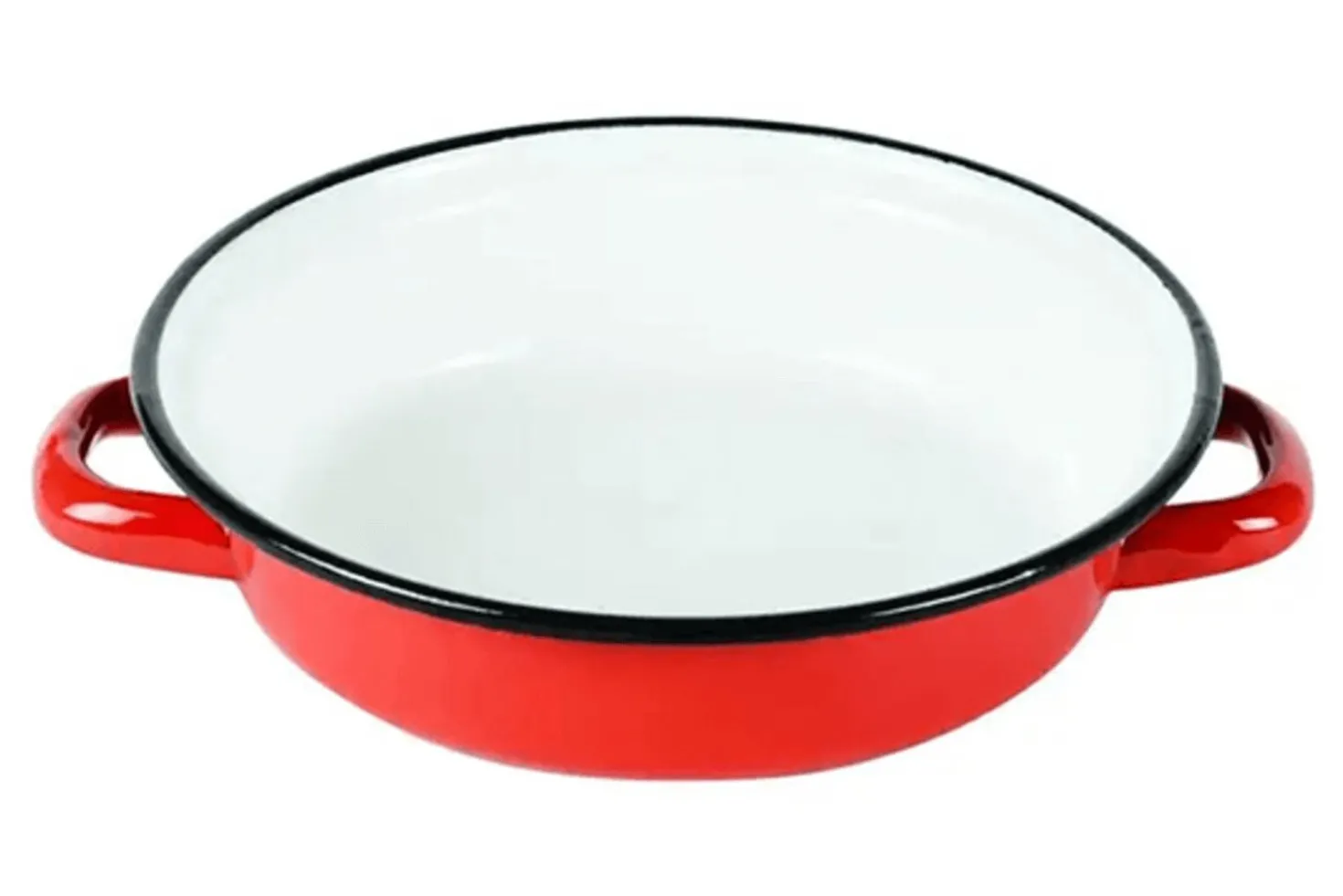 Plat à oeuf Beka en acier émaillé rouge d'antan