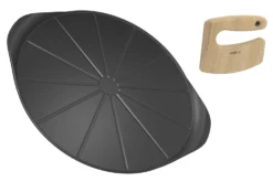 Plat à pizza Cookut Le Formidable graphite avec coupe-pizza et livret de recettes