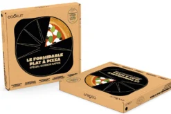 Plat à pizza Cookut Le Formidable graphite avec coupe-pizza et livret de recettes