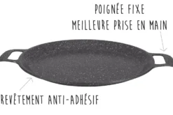 Plat à pizza en fonte Pradel Excellence Premium 32cm façon pierre tous feux/ induction