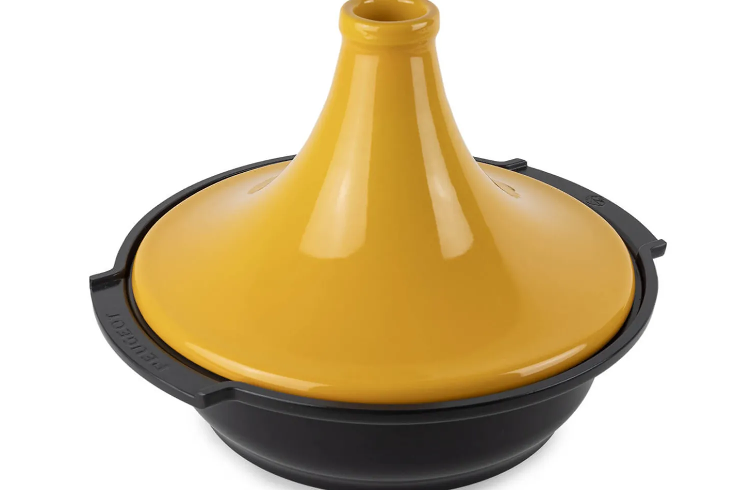 Plat à tajine Peugeot Atlas en céramique jaune safran diamètre 30cm