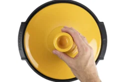 Plat à tajine Peugeot Atlas en céramique jaune safran diamètre 30cm