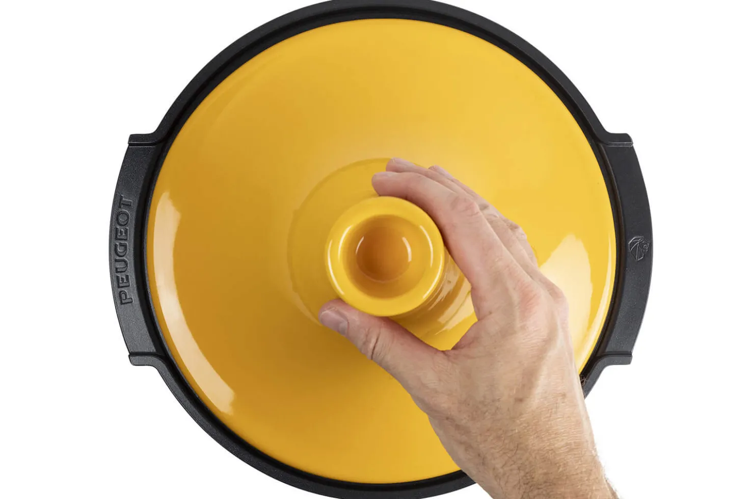 Plat à tajine Peugeot Atlas en céramique jaune safran diamètre 30cm