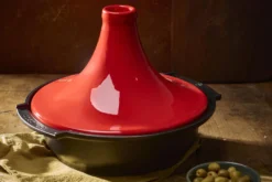 Plat à tajine Peugeot Atlas en céramique rouge diamètre 30cm