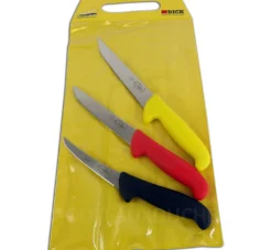 Pochette de 3 couteaux de boucher DICK ERGOGRIP 1 couteau à saigner + 2 désosseurs