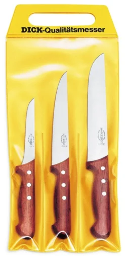 Pochette de 3 couteaux de boucher DICK Bois désosseur+saigner+boucher
