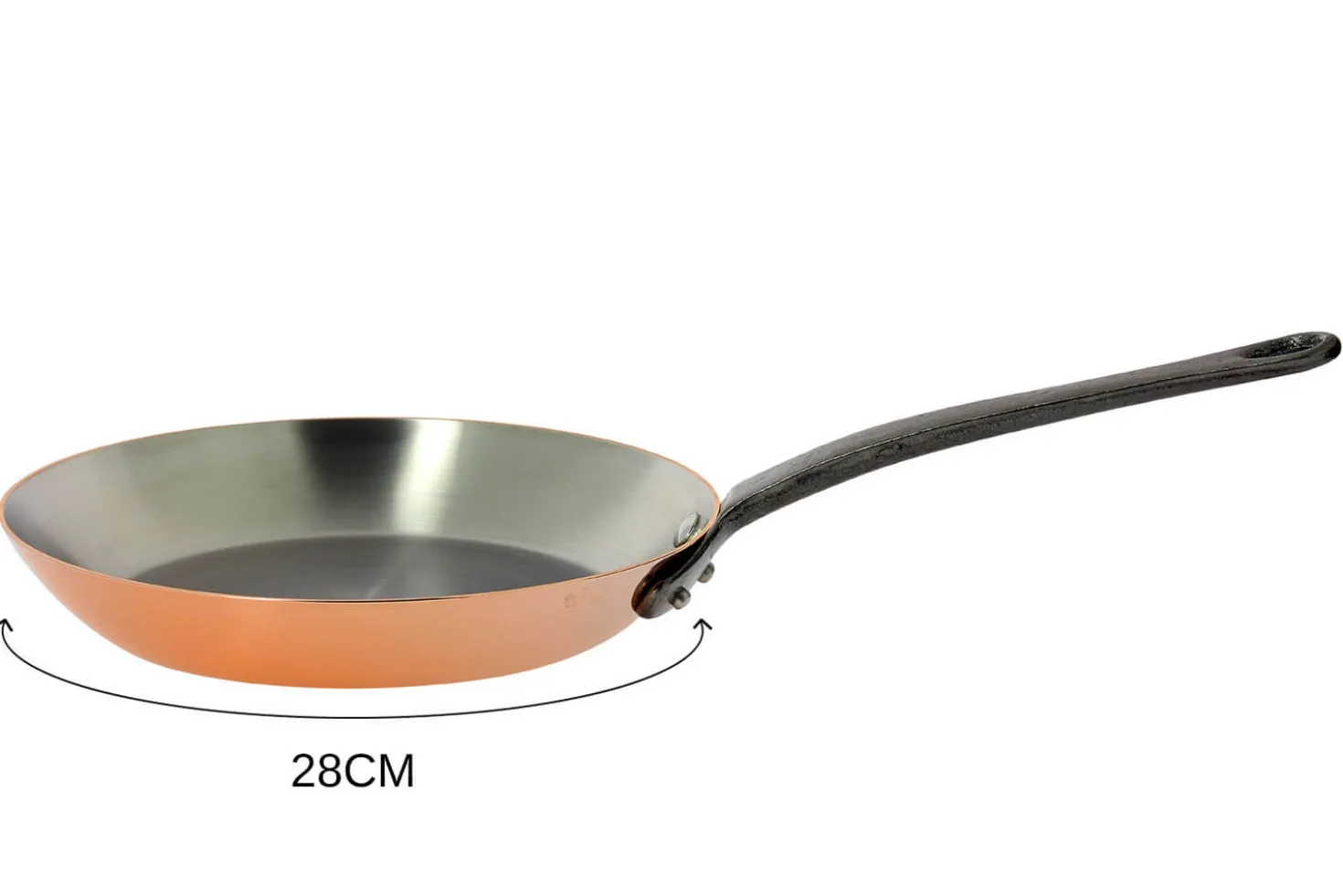 Poêle à frire en cuivre De Buyer Inocuivre poignée en fonte d'acier