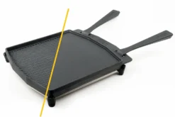 Poêle à griller Ooni double face en fonte manches amovibles + dessous-de-plat inox